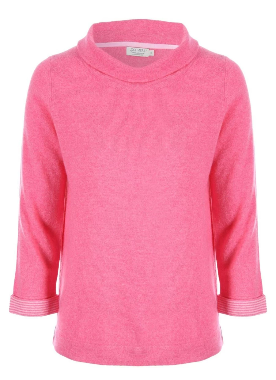 Lochmere Women's Cashmere Bardot Neck Pullover Sweater