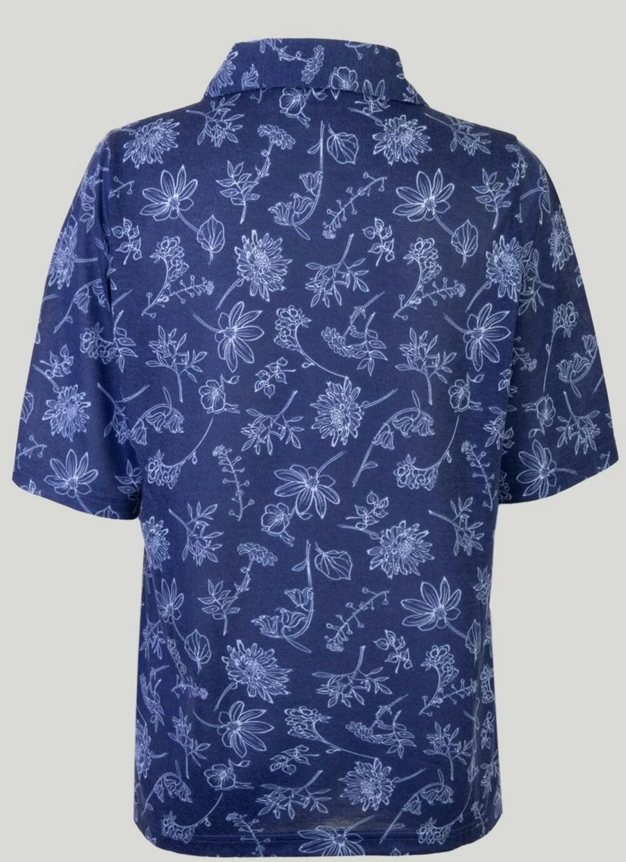 Isle Women's Printed Polo Shirt - Stylish Casual Short Sleeve Top