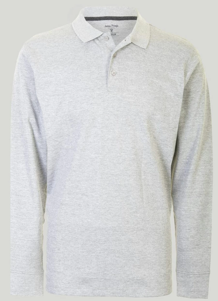 "James Pringle Men's Long Sleeve Polo Shirt – Classic Comfort Fit"