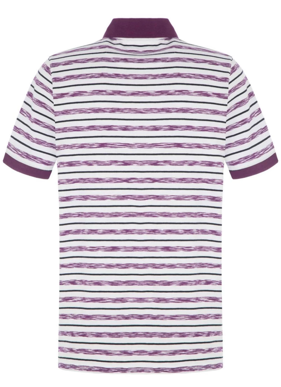 James Pringle Men's Stripe Polo Shirt - Classic Cotton Knit Casual Top