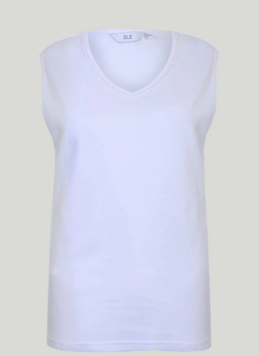 "Isle Women's Sleeveless T-Shirt - Comfortable Casual Summer Top"