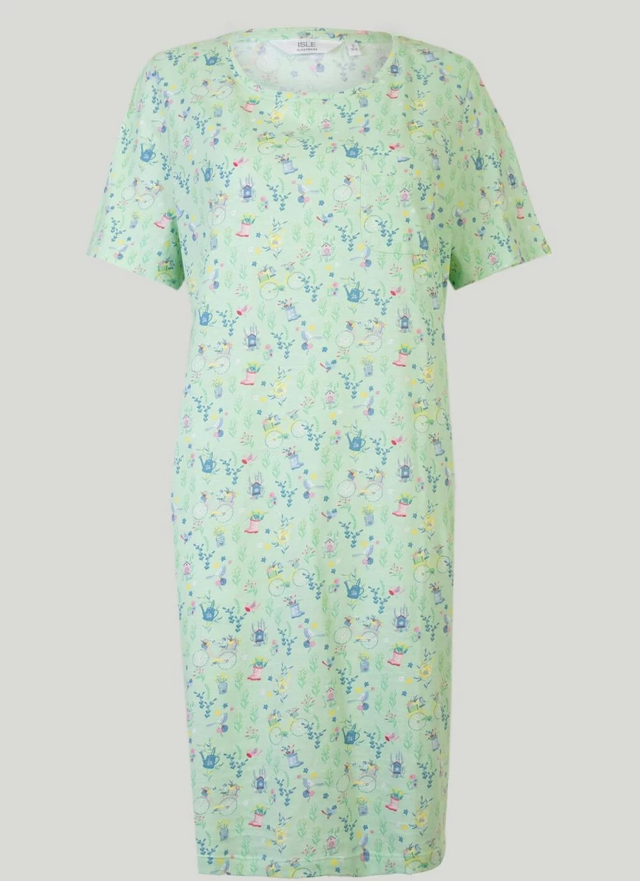 "Isle Women's Contrast Pocket Nightie - Stylish Comfort Sleepwear"