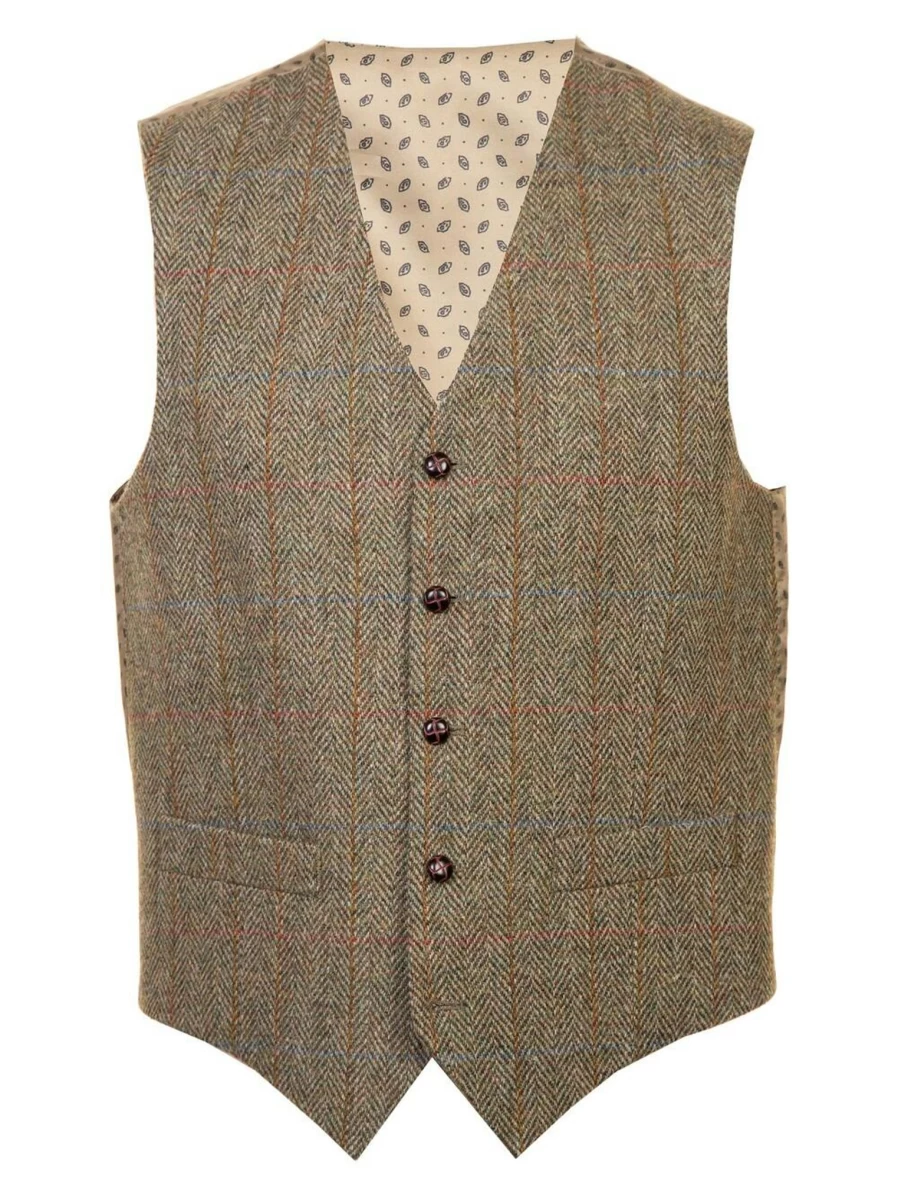 Harris Tweed Men's Uist Waistcoat - Classic British Vest for Formal & Casual Wear