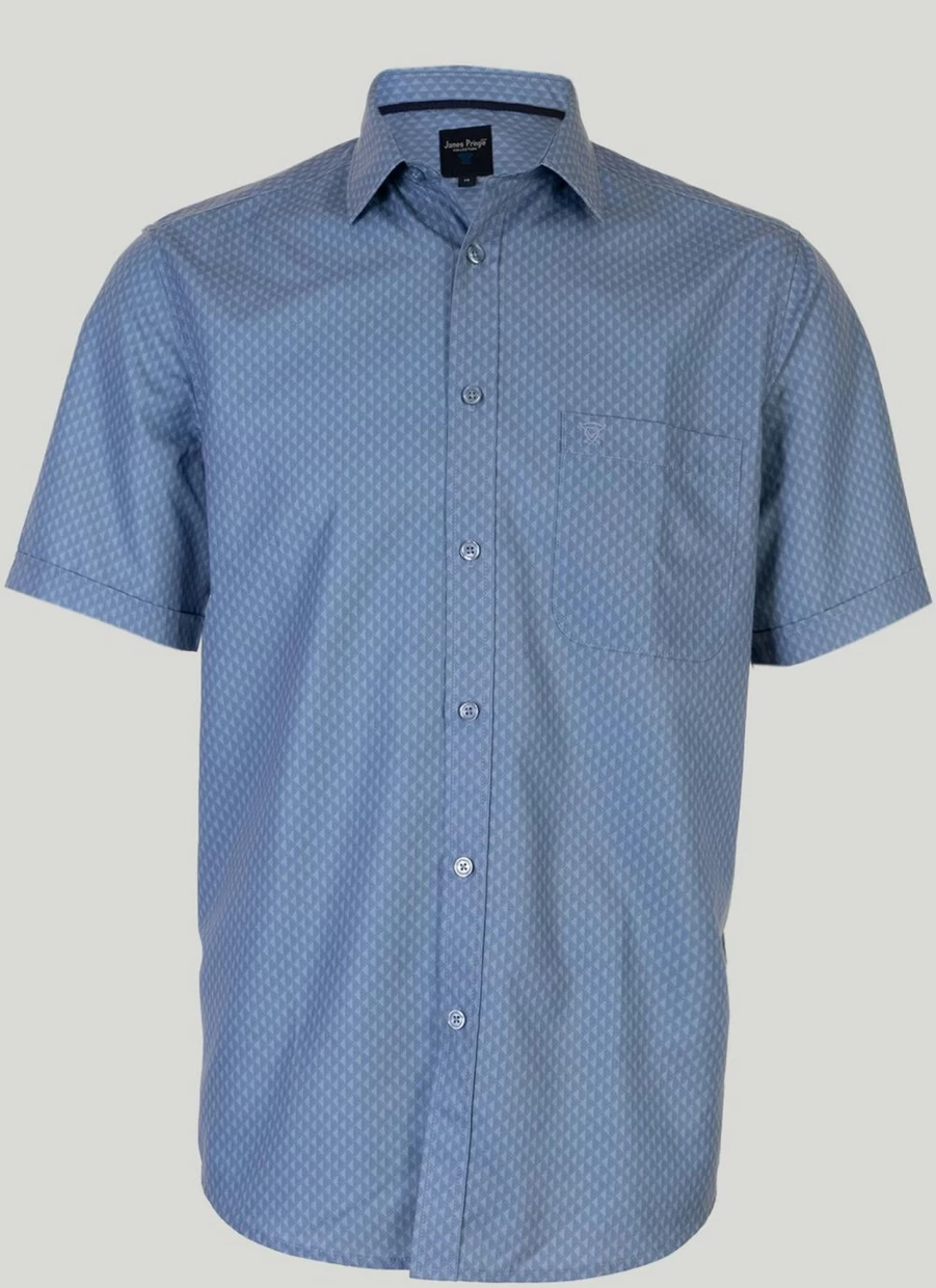 James Pringle Men's Short Sleeve Printed Casual Shirt