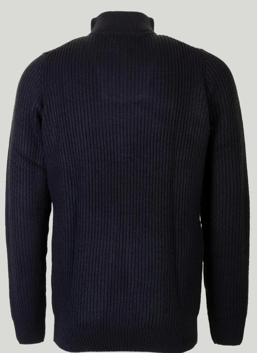 PG Field Men's Half Zip Fisherman Rib Knit Jumper - Classic Comfort & Style