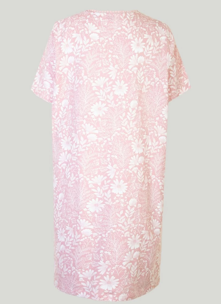 "Isle Women's Pink Floral Print Nightie - Soft Sleepwear Nightgown"