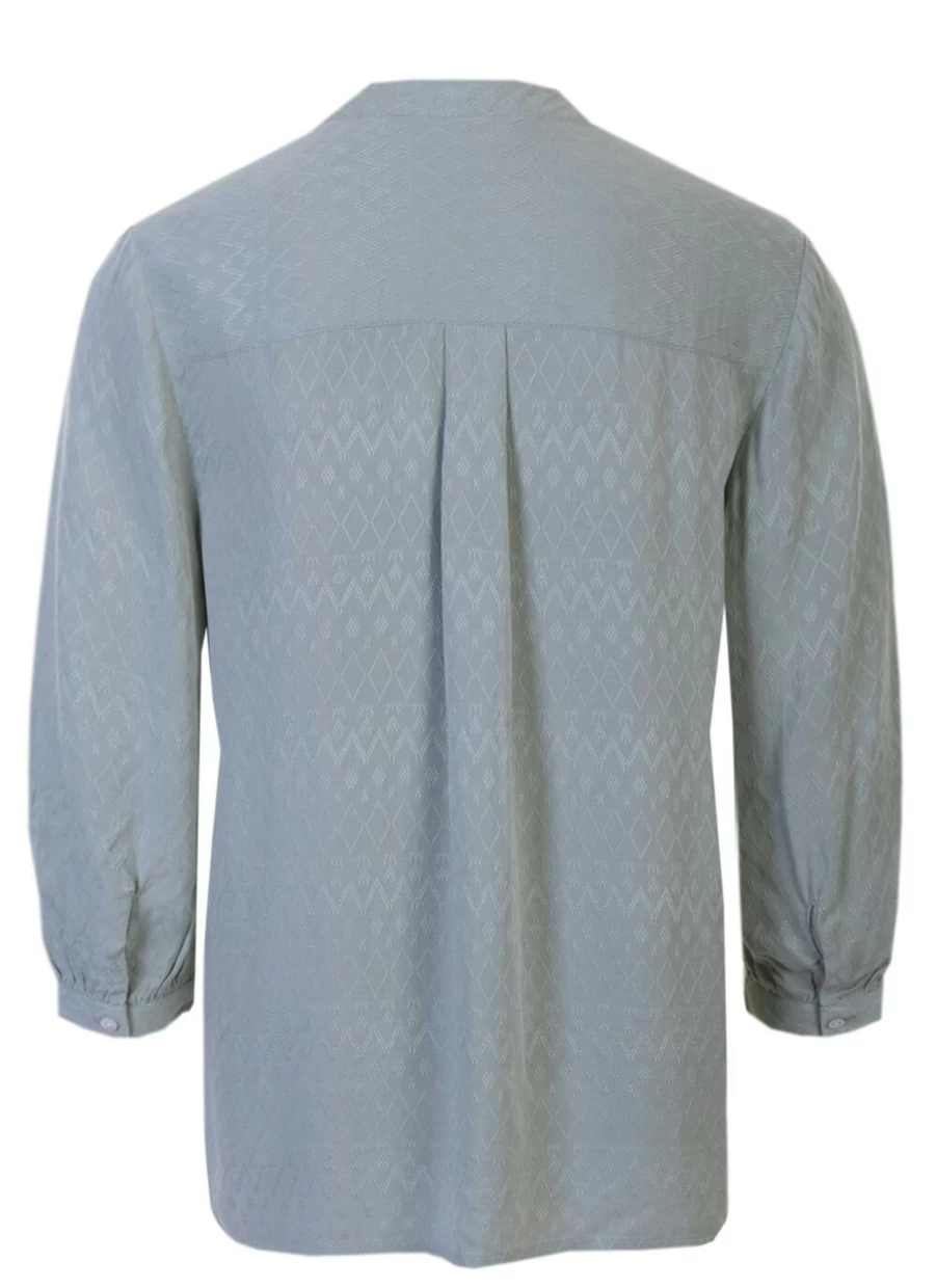 "Isle Women's Elegant Jacquard Blouse - Stylish Floral Woven Top"