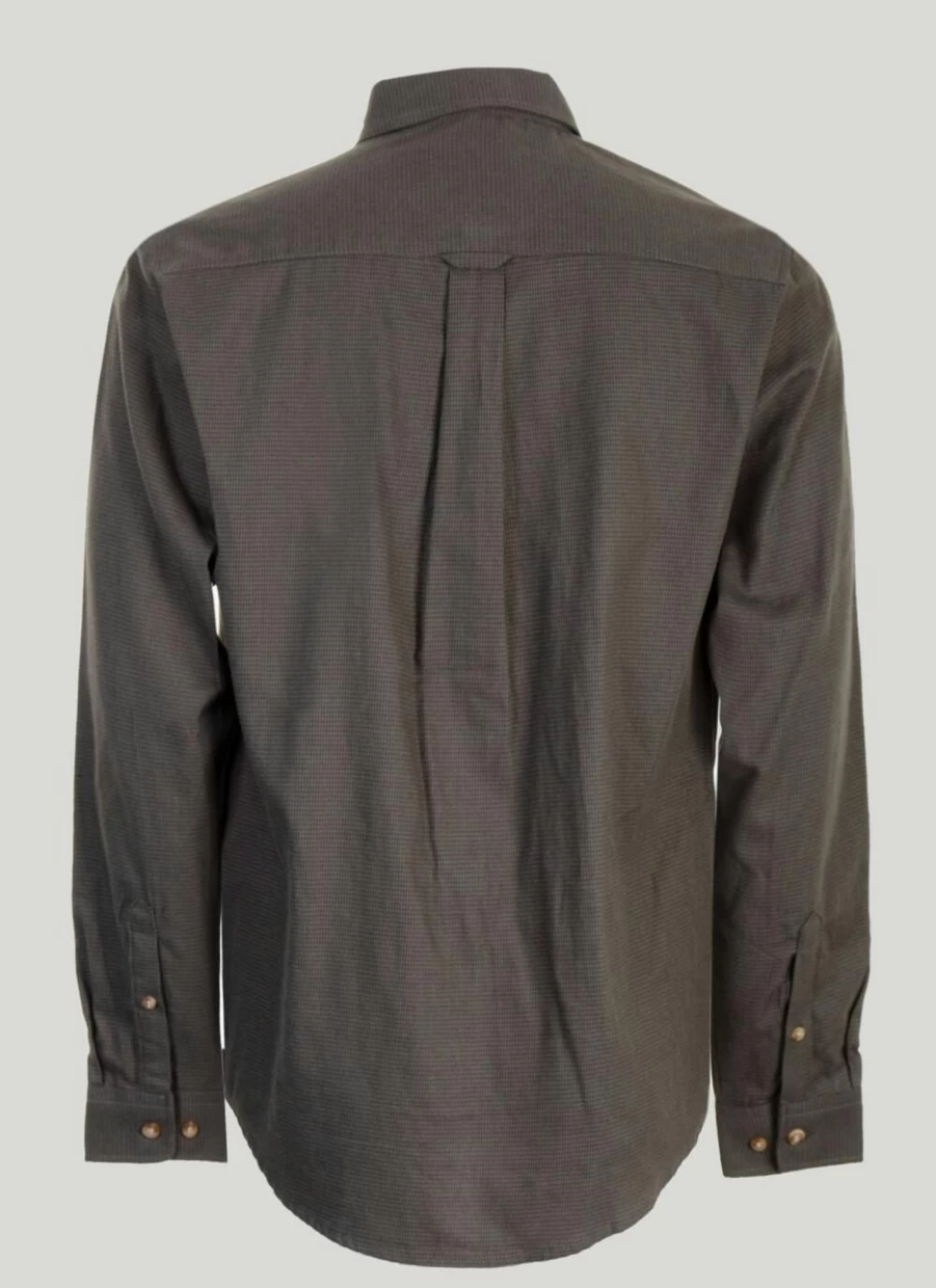 PG FIELD Men's Dark Long Sleeve Cotton Twill Shirt